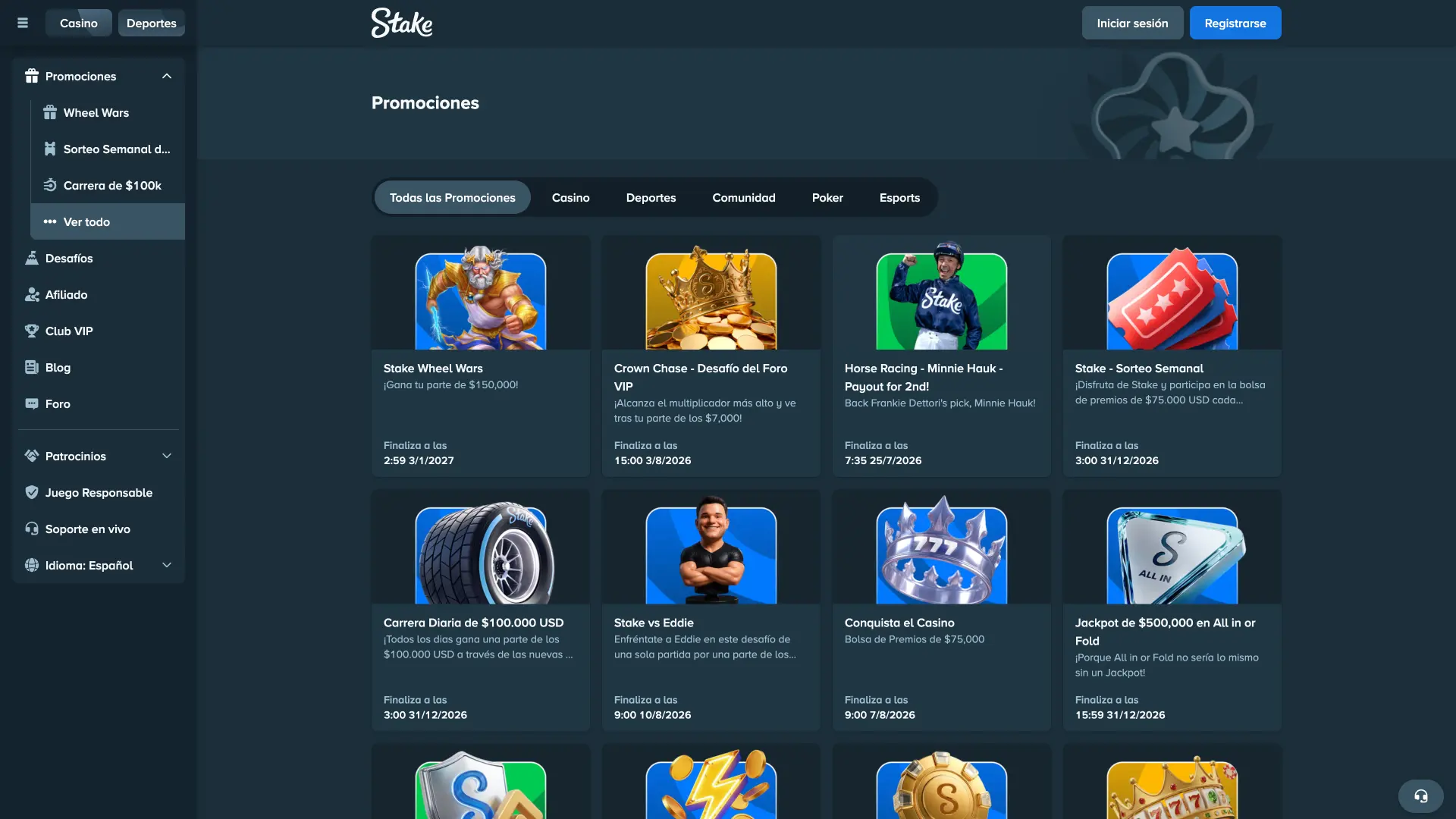 Comprobá las promociones disponibles y sumate a Stake.